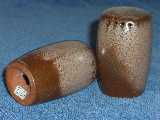 Short Plainsman shakers glazed brown satin